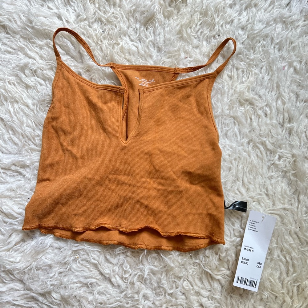 Urban Outfitters Orange Notched Crop Top